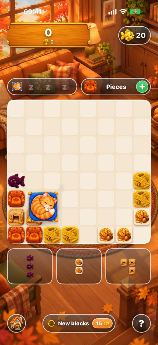 The Fall room: autumn leaves at the window and warm orange tiles.